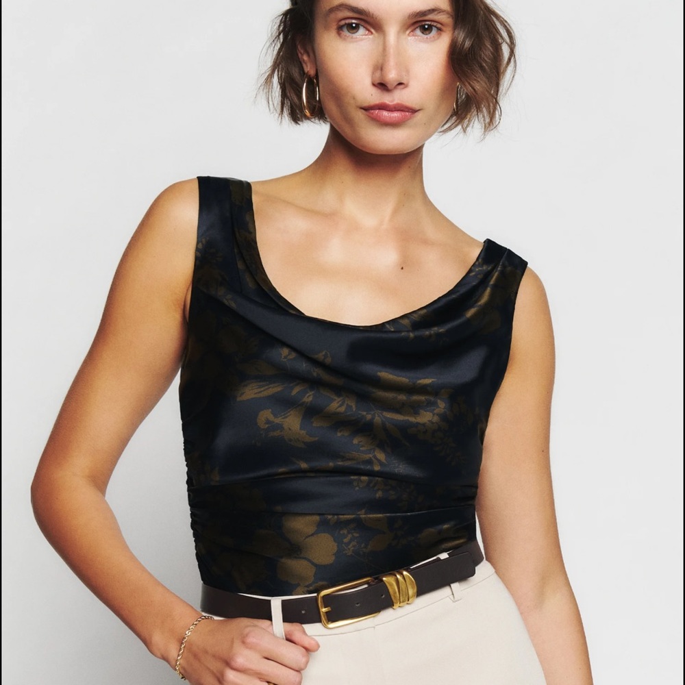 NWT Reformation Kiera Silk Top